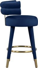 Fitzroy Navy Velvet Counter Stool