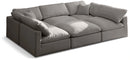 Plush Grey Velvet Standard Cloud Modular Sectional