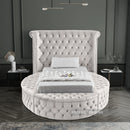 Luxus Cream Velvet Twin Bed (3 Boxes)