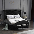 Luxus Black Velvet Queen Bed (3 Boxes)