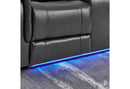 U8879 Blanche Charcoal with Black Welt Power Recliner with LED