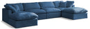 Plush Navy Velvet Standard Cloud Modular Sectional