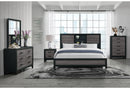 Lisbon Grey/Black Bookcase Bed Group