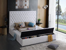 Bliss White Velvet King Bed (3 Boxes)