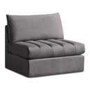 Jacob Grey Velvet Armless