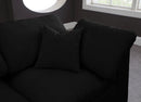 Cozy Black Velvet Cloud Modular Armless Sofa