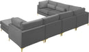 Julia Grey Velvet Modular Sectional (7 Boxes)