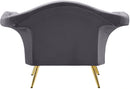Lips Grey Velvet Chair