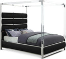 Encore Black Faux Leather King Bed (4 Boxes)