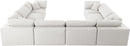 Serene Cream Linen Fabric Deluxe Cloud Modular Sectional