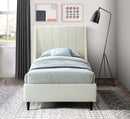 Eva Cream Velvet Twin Bed