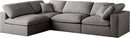 Plush Grey Velvet Standard Cloud Modular Sectional