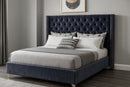 Aiden Grey Velvet Queen Bed