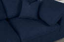 Serene Navy Linen Fabric Deluxe Cloud Modular Sofa