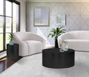 Cylinder Matte Black End Table