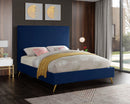 Jasmine Navy Velvet Queen Bed