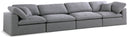 Serene Grey Linen Fabric Deluxe Cloud Modular Sofa