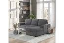 U2660 Grey L Sofa Bed Sectional Without Pullout