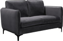Poppy Grey Velvet Loveseat