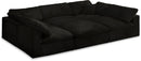 Cozy Black Velvet Cloud Modular Sectional