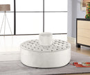 Banquet Cream Velvet Ottoman/Bench