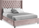 Aiden Pink Velvet Queen Bed