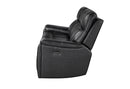 U8881 Black Leather Power Reclining Sofa with Immerse Sound