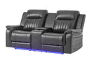 U8879 Blanche Charcoal Pwr Con Rec Ls W/LED, Global Ss & Subwoofer