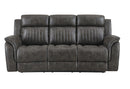 U8517 Grey Reclining Sofa/Console Reclining Loveseat