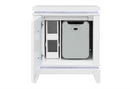 Alina White Nightstand with Cooler, LED, Speaker and USB