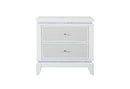 Alina White Nightstand with LED and USB