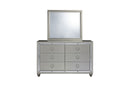 RILEY SILVER KING BED, DRESSER, MIRROR, NIGHTSTAND