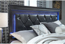 POMPEI METALLIC GREY KING BED WITH LED