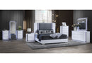 Ylime Smooth White Bed, Dresser, Mirror, Nightstand